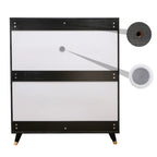 Black Drop Front Shoe Cabinet with Sliding Doors