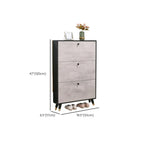 Black Drop Front Shoe Cabinet with Sliding Doors