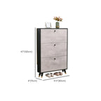 Black Drop Front Shoe Cabinet with Sliding Doors