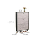 Black Drop Front Shoe Cabinet with Sliding Doors