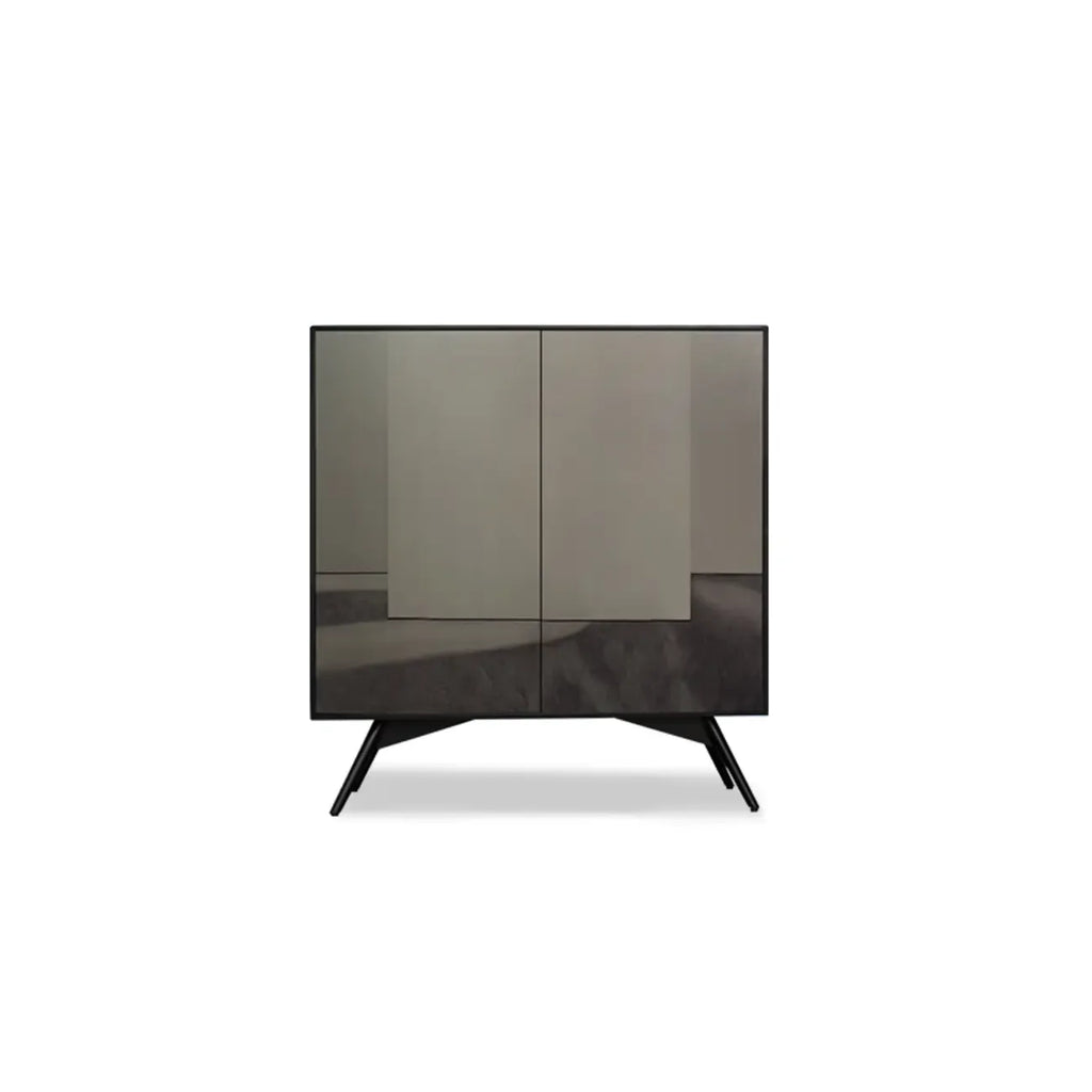 Elegant Grey Shoe Cabinet with Doors & Adjustable Shelves