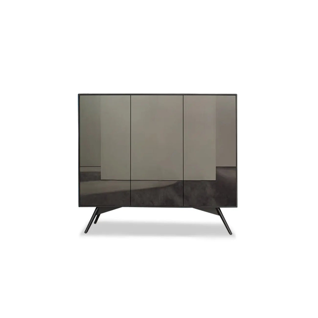 Elegant Grey Shoe Cabinet with Doors & Adjustable Shelves
