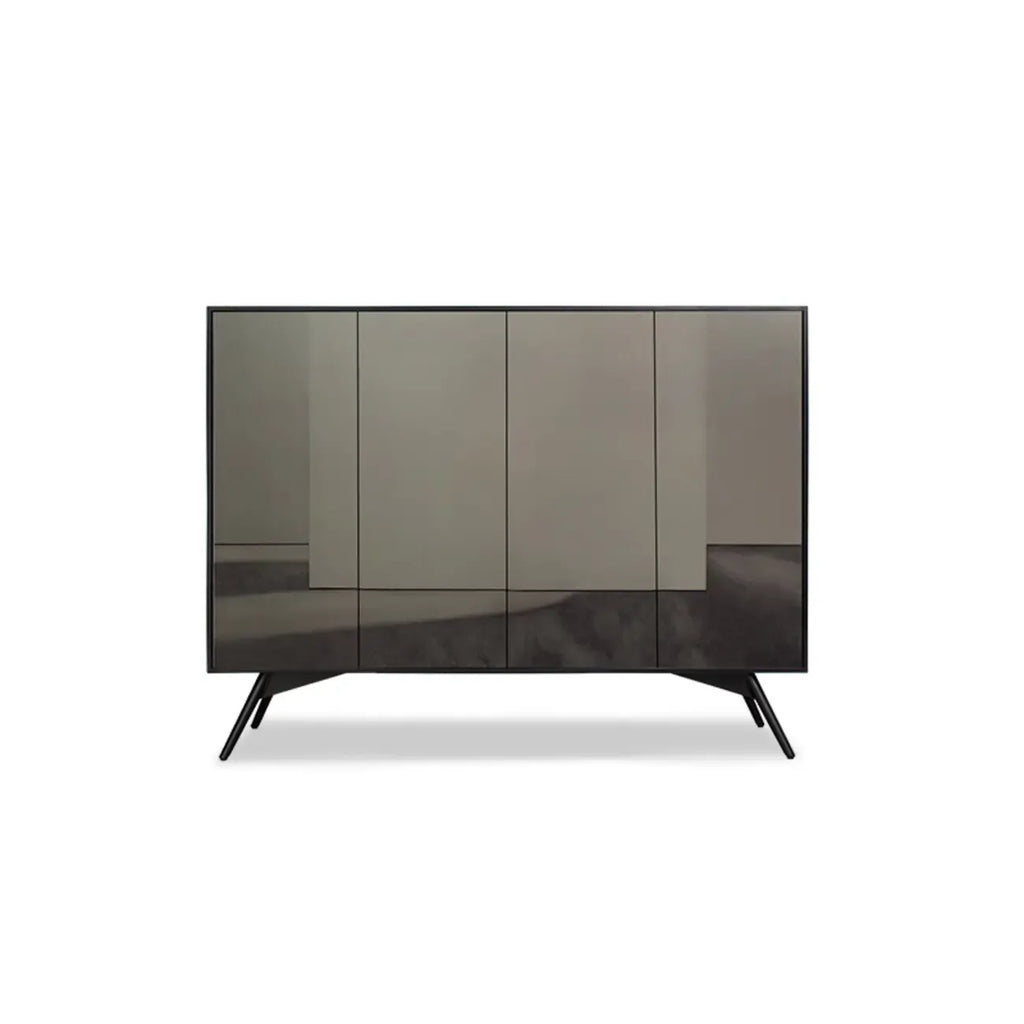 Elegant Grey Shoe Cabinet with Doors & Adjustable Shelves