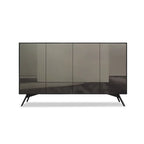 Elegant Grey Shoe Cabinet with Doors & Adjustable Shelves