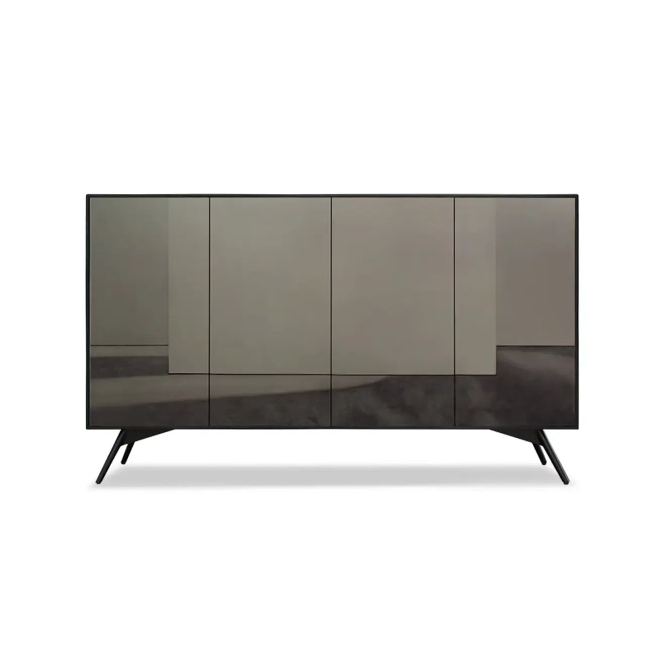 Elegant Grey Shoe Cabinet with Doors & Adjustable Shelves