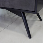 Elegant Grey Shoe Cabinet with Doors & Adjustable Shelves