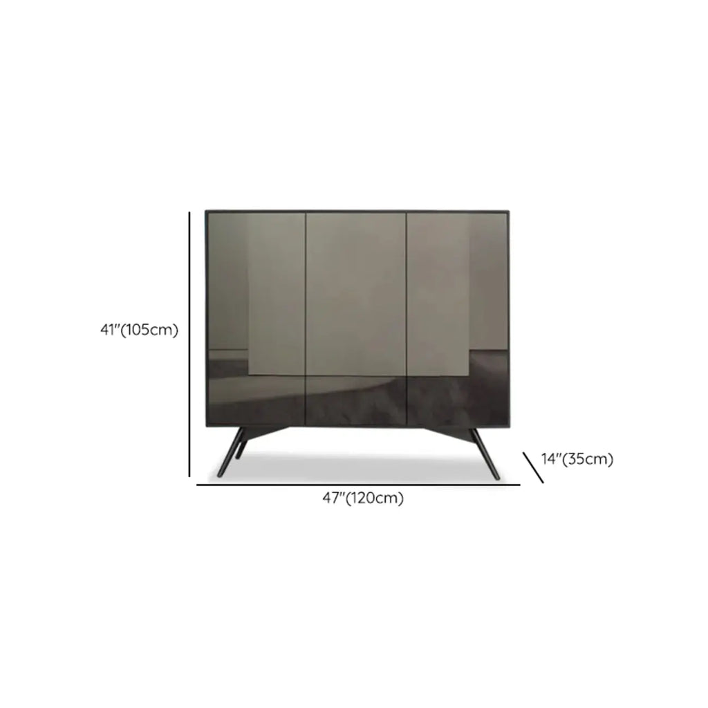 Elegant Grey Shoe Cabinet with Doors & Adjustable Shelves