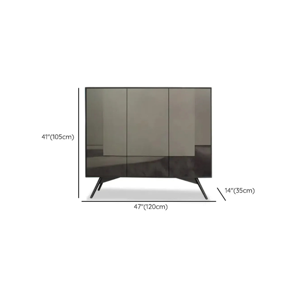 Elegant Grey Shoe Cabinet with Doors & Adjustable Shelves