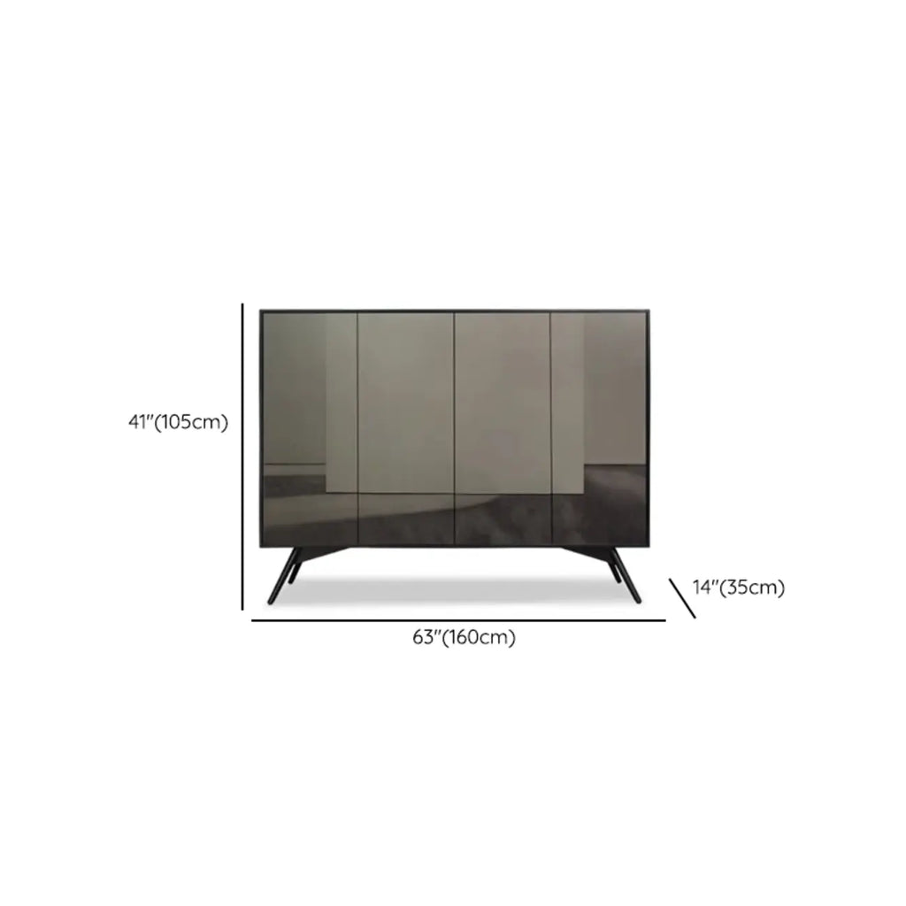 Elegant Grey Shoe Cabinet with Doors & Adjustable Shelves