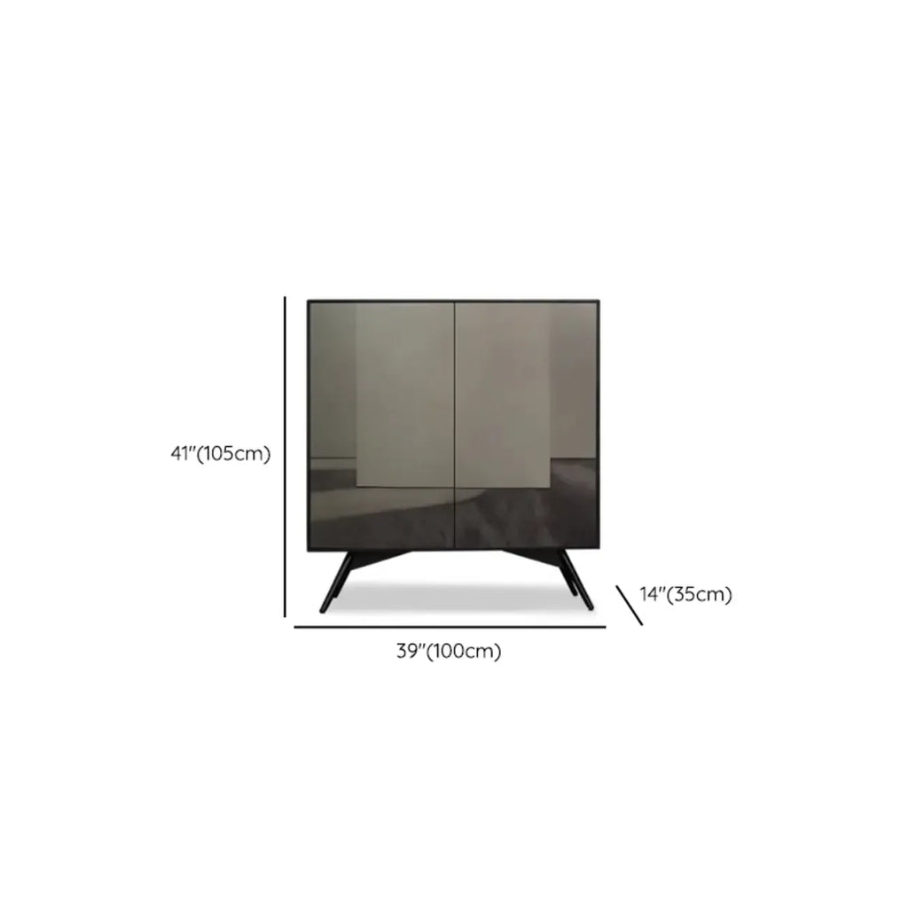 Elegant Grey Shoe Cabinet with Doors & Adjustable Shelves