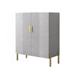 Hallway Wood White Shoe Storage Cabinet with Gold Legs