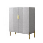 Hallway Wood White Shoe Storage Cabinet with Gold Legs