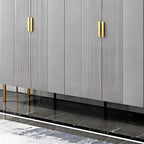 Hallway Wood White Shoe Storage Cabinet with Gold Legs