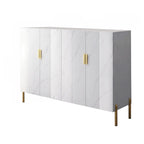 Hallway Wood White Shoe Storage Cabinet with Gold Legs