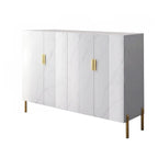Hallway Wood White Shoe Storage Cabinet with Gold Legs