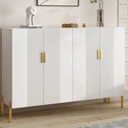 Hallway Wood White Shoe Storage Cabinet with Gold Legs