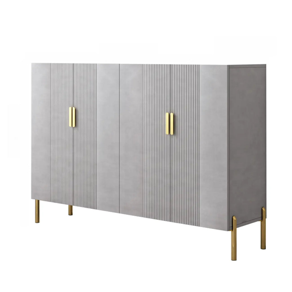Hallway Wood White Shoe Storage Cabinet with Gold Legs