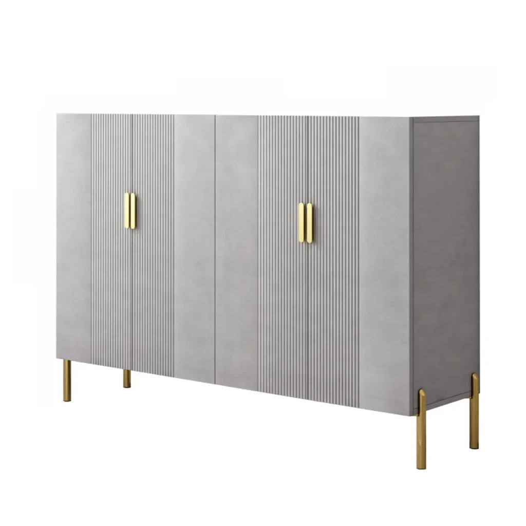 Hallway Wood White Shoe Storage Cabinet with Gold Legs
