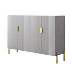 Hallway Wood White Shoe Storage Cabinet with Gold Legs