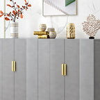 Hallway Wood White Shoe Storage Cabinet with Gold Legs