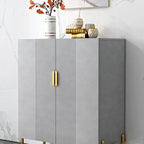 Hallway Wood White Shoe Storage Cabinet with Gold Legs