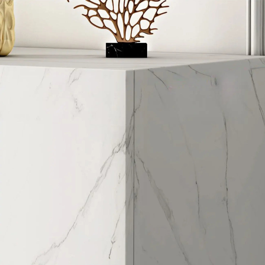 Hallway Wood White Shoe Storage Cabinet with Gold Legs