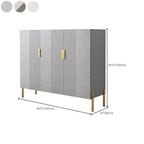 Hallway Wood White Shoe Storage Cabinet with Gold Legs
