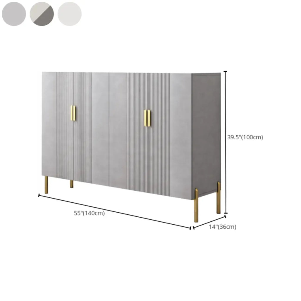 Hallway Wood White Shoe Storage Cabinet with Gold Legs
