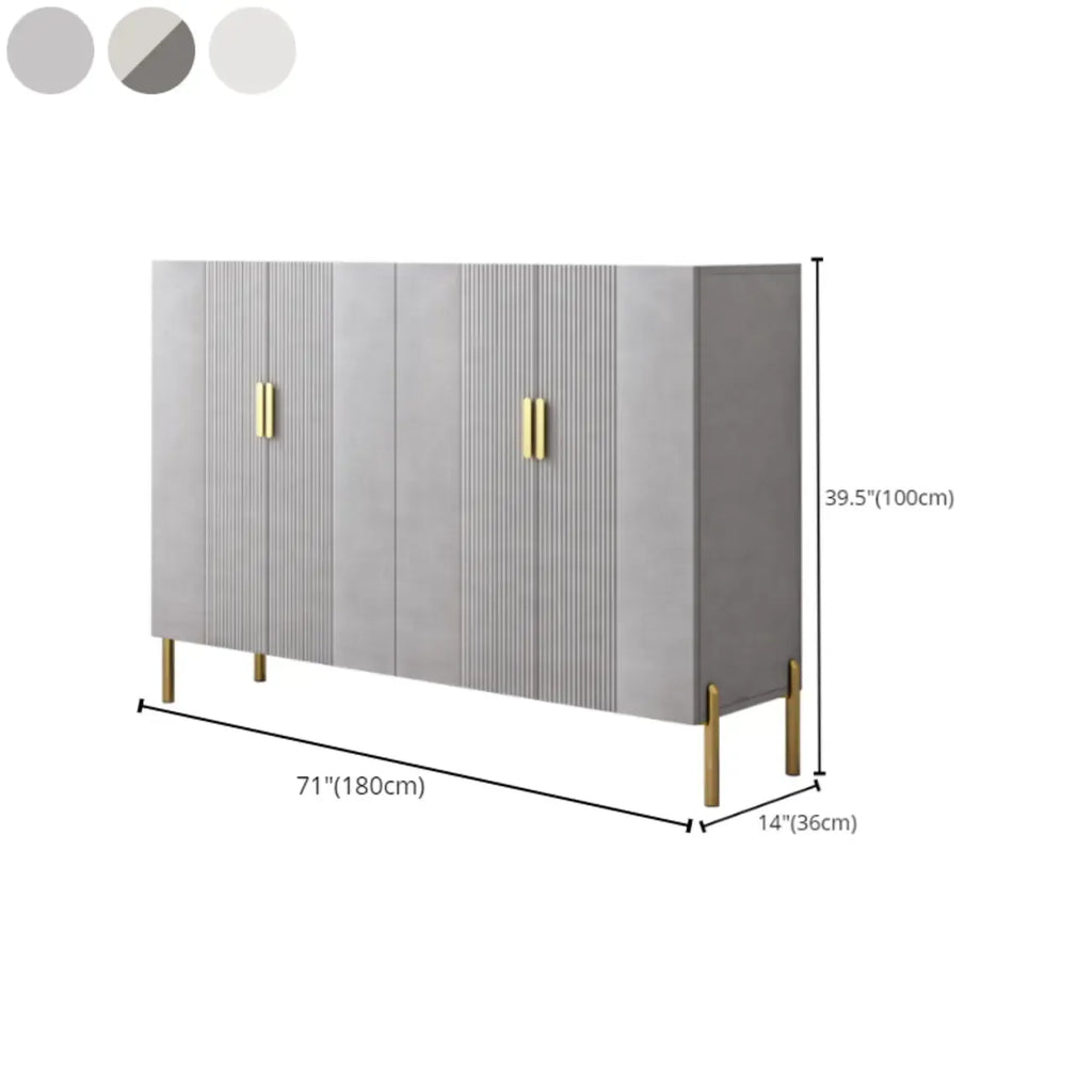 Hallway Wood White Shoe Storage Cabinet with Gold Legs