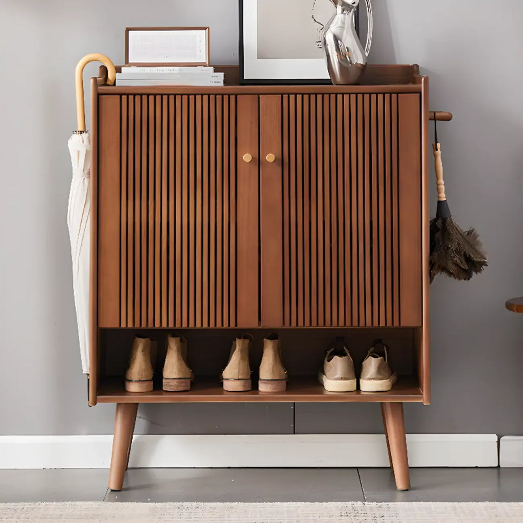 Modern Wood Shoe Cabinet with Doors for Entryway