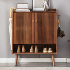 Modern Wood Shoe Cabinet with Doors for Entryway