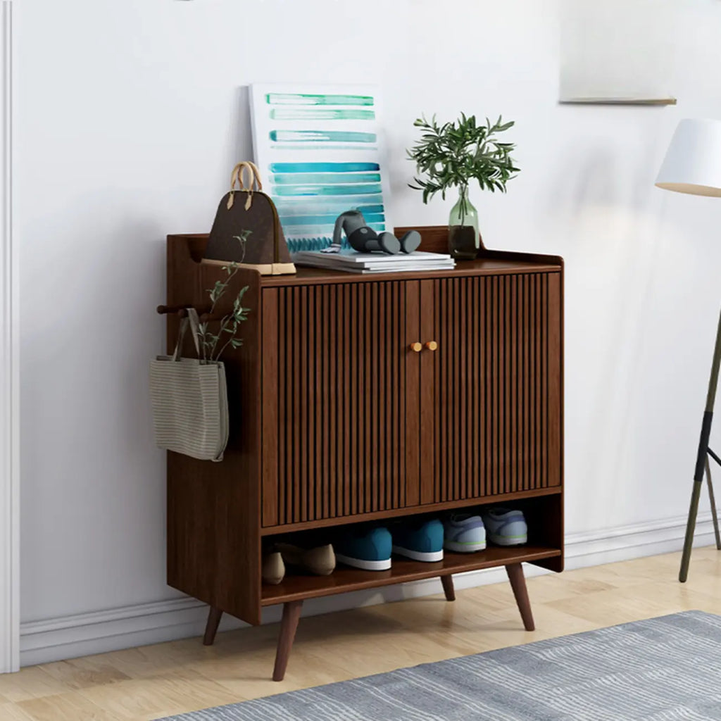 Modern Wood Shoe Cabinet with Doors for Entryway