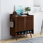 Modern Wood Shoe Cabinet with Doors for Entryway