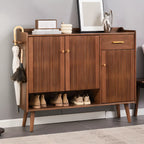 Modern Wood Shoe Cabinet with Doors for Entryway
