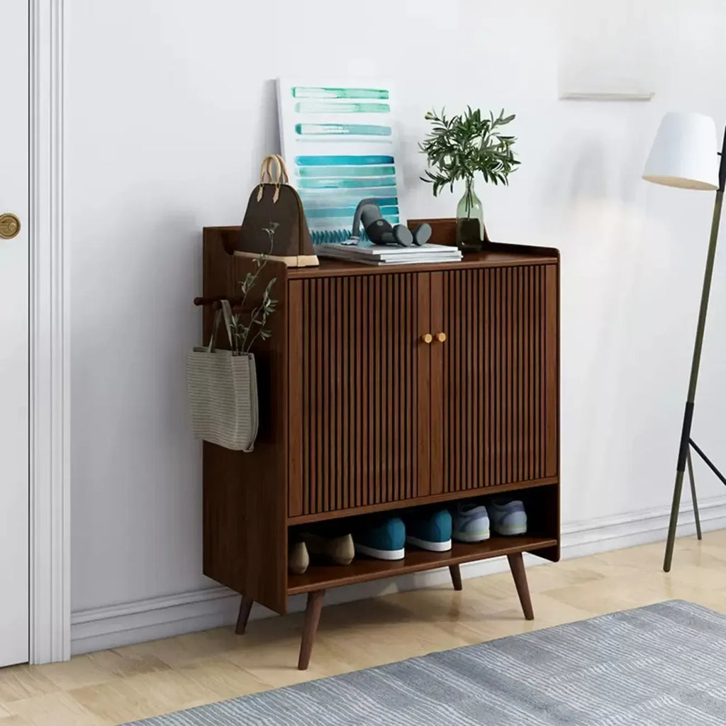 Modern Wood Shoe Cabinet with Doors for Entryway