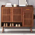 Modern Wood Shoe Cabinet with Doors for Entryway