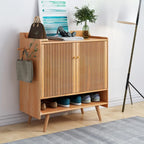 Modern Wood Shoe Cabinet with Doors for Entryway