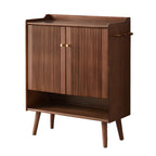 Modern Wood Shoe Cabinet with Doors for Entryway