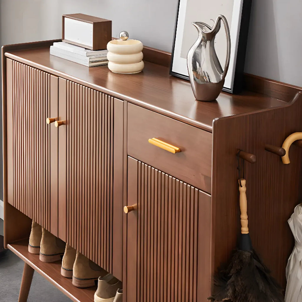 Modern Wood Shoe Cabinet with Doors for Entryway