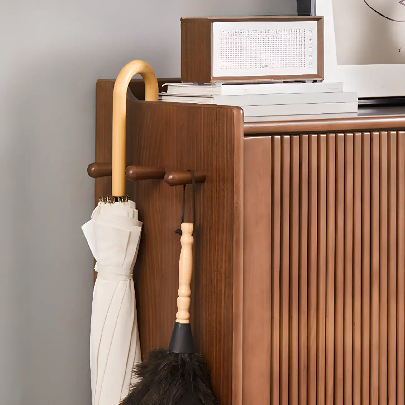 Modern Wood Shoe Cabinet with Doors for Entryway
