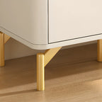 Entryway White Wooden Shoe Cabinet with Glass Doors