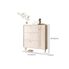 Beige Wood Entryway Shoe Cabinet with Hidden Storage