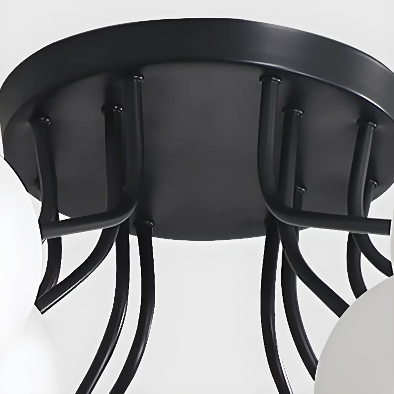 Modern White Globe Glass Golden Semi Flush Ceiling Light