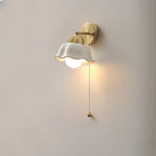 5 to 9 Inch Indoor Wall Sconce with Ceramic Shade & Pull Chain