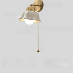5 to 9 Inch Indoor Wall Sconce with Ceramic Shade & Pull Chain