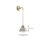 5 to 9 Inch Indoor Wall Sconce with Ceramic Shade & Pull Chain