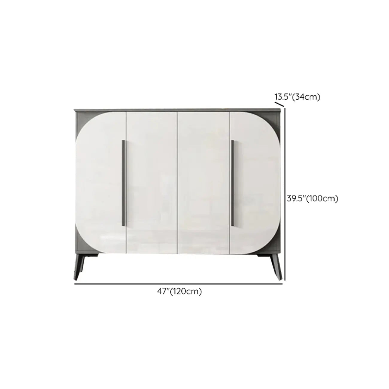 Trendy Gray-White Wooden Shoe Cabinet with Display Top