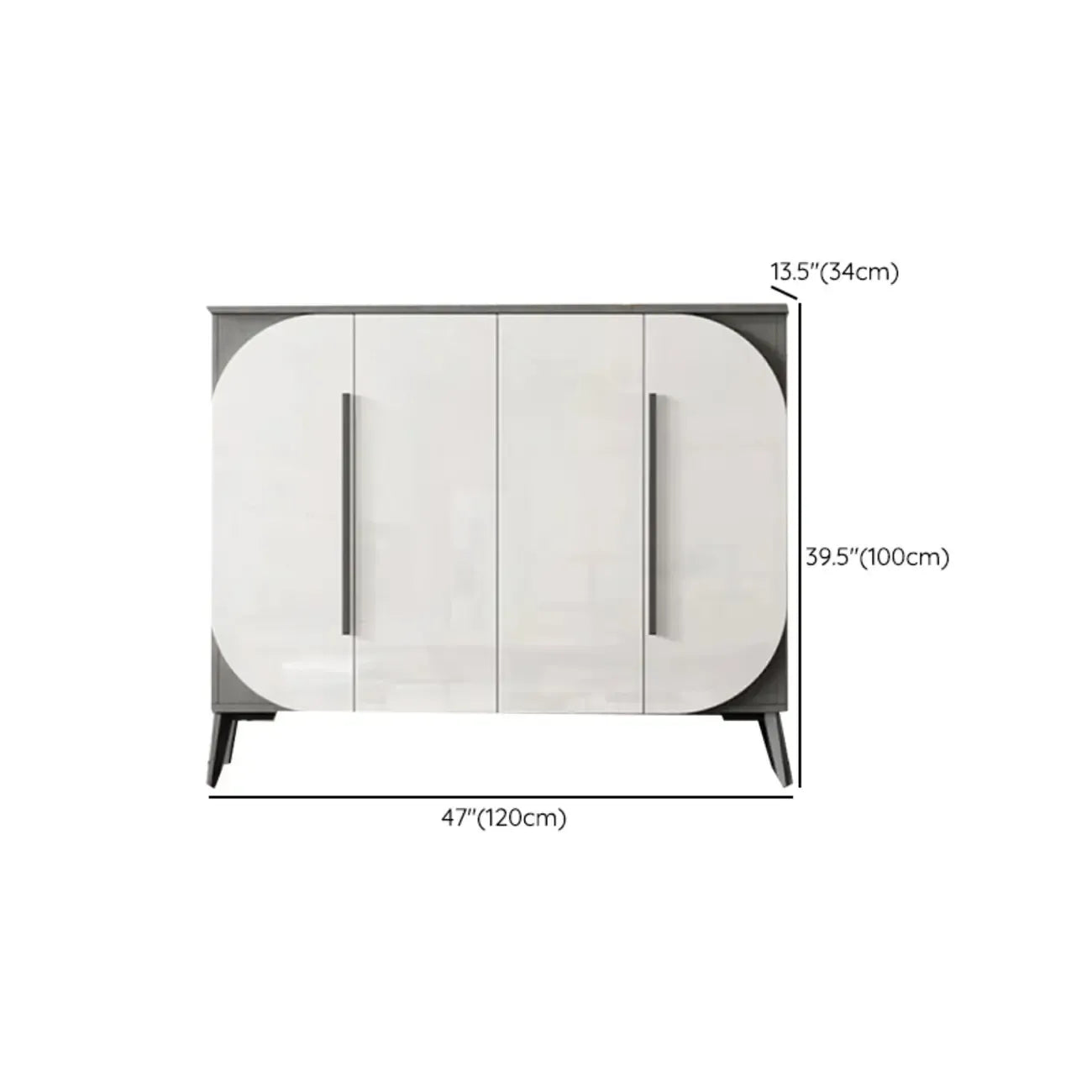 Trendy Gray-White Wooden Shoe Cabinet with Display Top