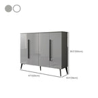 Trendy Gray-White Wooden Shoe Cabinet with Display Top