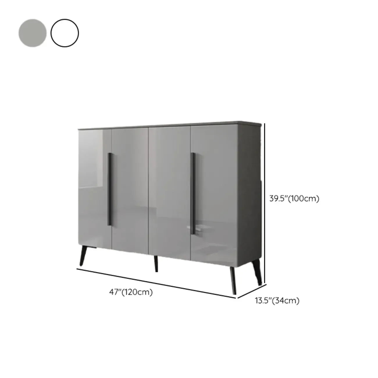 Trendy Gray-White Wooden Shoe Cabinet with Display Top